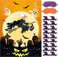Halloween Pin The Hat on The Witch Party Games Poster with 24 Stickers Fun Hocus Pocus Entertaining Activities Holiday Carnival Celebrations Birthday Party Decorations Supplies Wall Decor for Kids