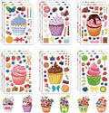 24 Sheets Cupcake Make a Face Sticker Sheets for Kids Todders Activities, Make Your Own Stickers for Kids Birthday Party Favor Supplies Craft