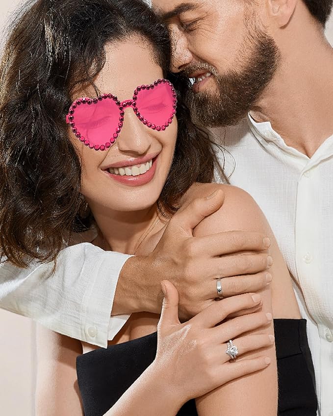 20 Pairs Heart Shaped Sunglasses for Women Colorful Glasses Fun Trendy Transparent Heart Sunglasses Party Favor