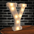 Marquee Letters Light up Alphabet LED Lights, White Plastic for Valentines Day Engagement Wedding Baby Shower Birthday Party