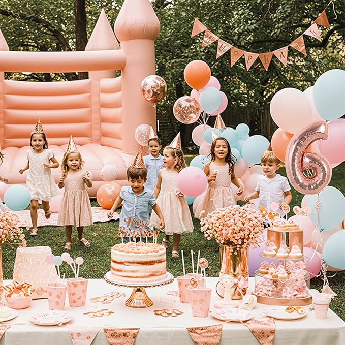TONIFUL 16 Inch Number Rose Gold 0-9 Mylar Foil Balloons 10 Pcs Custom digitalal Balloons for 2026 New Year Eve Birthday Party Engagement Graduations Anniversary Baby Shower