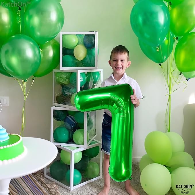 KatchOn, Giant Dark Green Number 7 Balloon - 40 Inch | 7th Birthday Balloon for Happy Birthday Decorations | Seven Balloons Number For 7th Anniversary Decorations | 7th Birthday Party Supplies