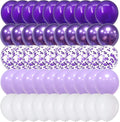 Togvu Balloon Purple and White, 60 Packs 12 Inch Dark Light Metallic Chrome Confetti Balloons Set for Girls Women Wedding Birthday Baby Shower Bridal Bachelorette Decorations