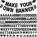 133PCS DIY Banner Kit with Letters Symbols,Make Your Own Banner,Personalized Black Banner Custom Party Banner for Birthday/Graduation/Thanksgiving/Halloween/Valentine's Day/Retirement (Black)