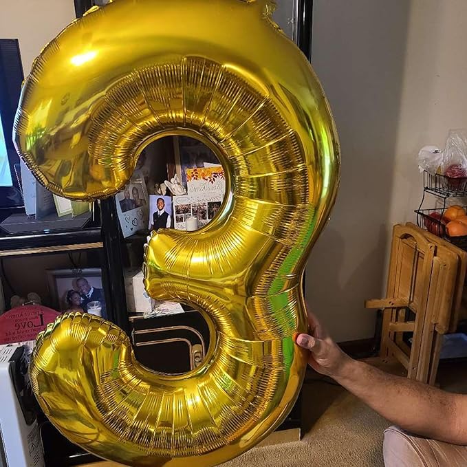 Smlpuame 40 inch Number Balloon 0-9 Gold Large Number 23 Balloons for Birthday Party Celebration Decorations Supplies