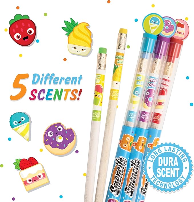 Graphite Smencils - HB #2 Scented Pencils, 5 Count by Scentco