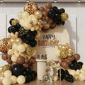 Cheetah Print Balloons Arch Garland Kit 153PCS Black Dark Brown White Latex Balloons with Leopard Animal Foil Balloons for Cheetah Print Safari Themed Birthday Bachelorette Party Decoration