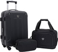 Travelers Club Chicago Hardside Expandable Spinner Luggage, Black, 3 Piece Set