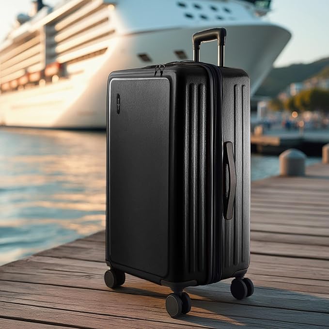 TRAVELARIM Luggage Sets 2 Piece, 24 Inch Suitcase and 28 Inch Luggage with Spinner Wheels, Durable Hard Shell Suitcase Set, Expandable Travel Suitcases with Wheels, Black