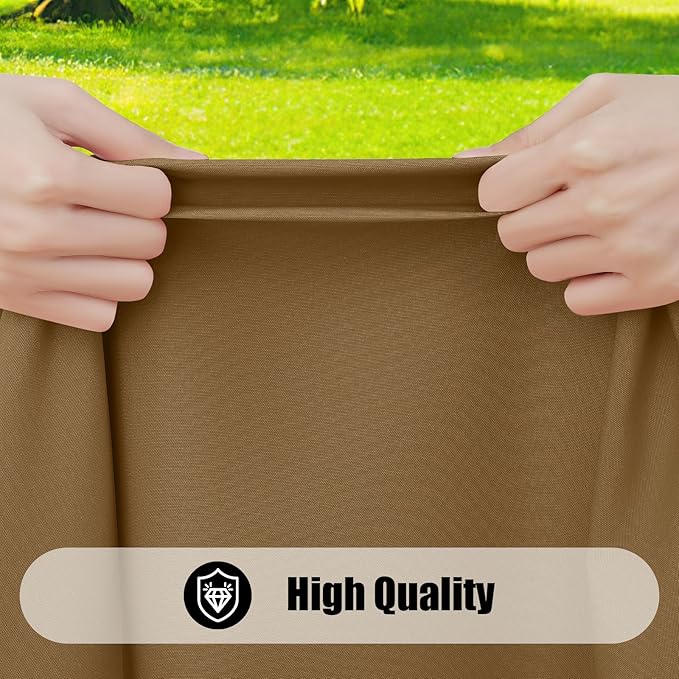 Smiry 2 Pack Rectangle Picnic Table Cloth, Waterproof Elastic Fitted Tablecloths, Washable Polyester Rectangular Patio Table Cover for Camping, Indoor and Outdoor (Brown, 30"x48")