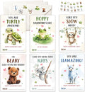 Pawzity 36 Packs Valentines Day Cards for Kids - Animal Valentines Day Card for Kids Classroom School, Boys, Girls, Toddlers - 6 Designs 3.2''x 4.7'' Animals Turtle, Frog, Sloth, Bear, Koala, Llama