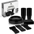 Grandipity 350 Piece Black Dinnerware Set, 50 Guests Plastic Party Plates, Cups, Napkins, Forks, Knives & Spoons