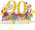 90 Years 0ld Firework Pop Up Happy Birthday Greeting Card, ideal love Gift for Adult and Kid with Blank Note & Envelope, Foldable Celebration for Daughter, Son, Mom, Dad, Friend, Children