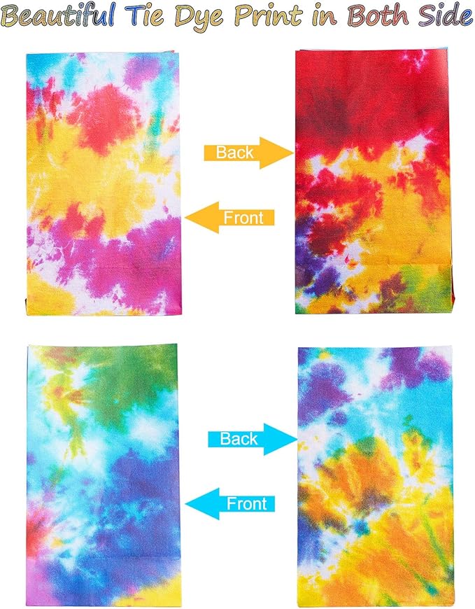 Zonon 24 Pcs Tie Dye Paper Bags Camouflage Treat/Goody Retro Gift Bags Colorful Tie Dye Paper Accessories Party Favor Decoration Supplies for Birthday (Classic Style)