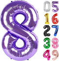 Purple Number 8 Balloon 40 Inch, 8th Birthday Party Decorations for Children, Giant 8 Foil Balloon for Party Supplies