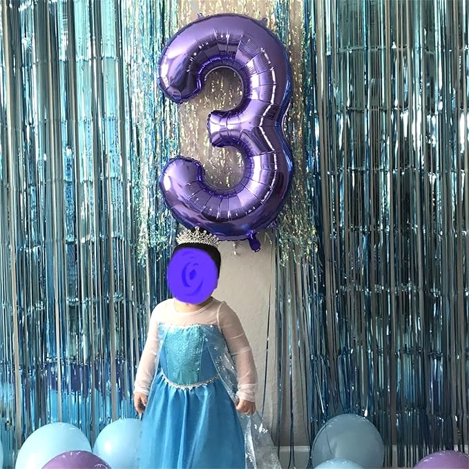 Purple Number 30 Balloons, 40 Inch Purple Mylar Foil Number 3 & 0 Balloons for Women, Self Inflating 30th Birthday Balloons for 30 Year Old Anniversary Birthday Party Decorations Supplies