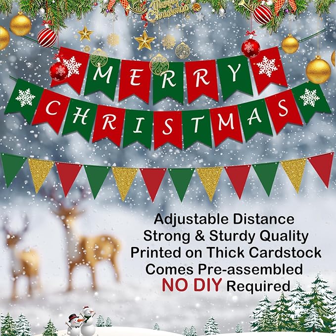 Christmas Party Decorations Christmas Decoration Set, Merry Christmas Banner, Paper Christmas Hanging Decorations - Christmas Party Decorations - Christmas Decorations Indoor Home Decor