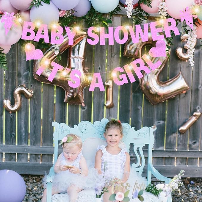 175Pcs DIY Custom Letter Banner Glitter Customizable Banner Kit 0-9 Numbers DIY Girls Happy Birthday Letters Personalized Banners for Wedding Birthday Party Decorations Supplies(Dazzling Light Pink)
