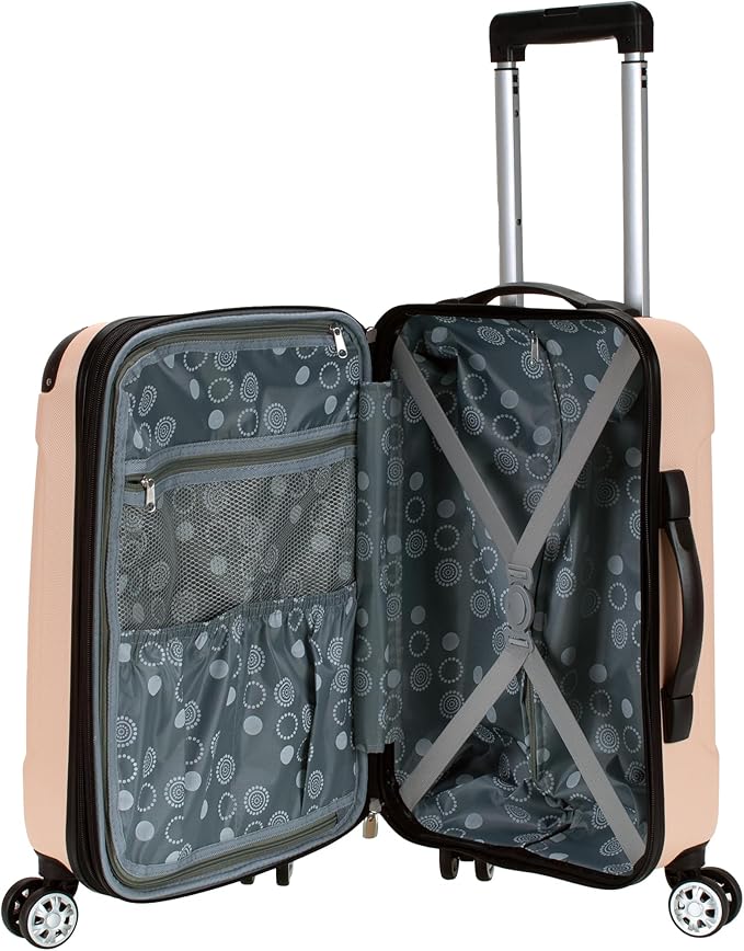 Rockland London Hardside 3 Piece Expandable Spinner Wheel Luggage Set, (20"/24"/28"), Champagne