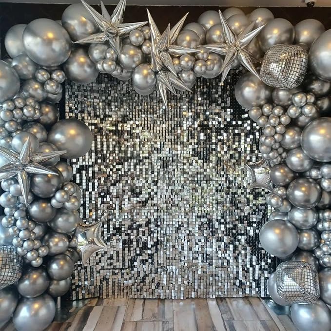 18 Inch Metallic Silver Balloons - 35pcs Large Thick Chrome Silver Balloons for Birthday, Baby Shower, Wedding, Graduation, Summer Themed Party Decorations