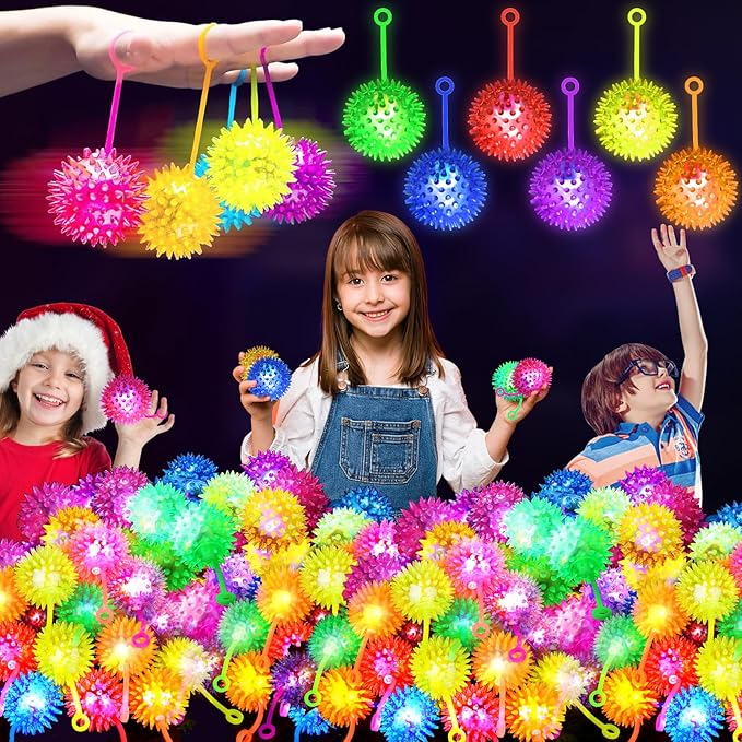 12 PCS Light up Ball, Bouncy Balls for Kids, Balls for Toddlers 1-3, 2.2inch Sensory Stress Ball, Flashing Squeaky for Easter Party Favors, Classroom Prizes, Prizes for Kids, Student Gifts