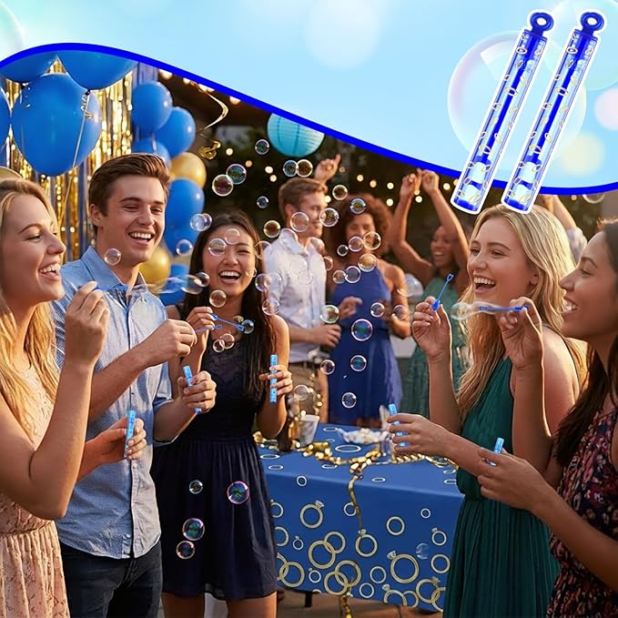 32 Pcs Gold Ring Print Bubble Wands Bubbles Party Favors for Adult Summer Activity Birthday Gifts Carnival Goody Bag Stuffers Wedding Supplies