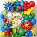 Red Yellow Green Blue Balloon Arch Kit 123Pcs Rainbow Balloons Garland with Star Foil Balloon Cartoon Colorful Birthday Party Balloons for Boys Men Game Baby Shower Carnival Circus School Decorations