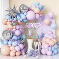 Pastel Balloon Arch Garland Kit with Macaron Blue Purple Orange Balloons Silver Star Foil Balloon for Birthday Baby Shower Wedding Party Decorations