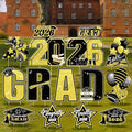 15 PCS Graduation Yard Signs Class of 2026 Decorations, 2026 Graduation Decorations - Large 4FT Tall Congrats Grad Lawn Sign Set with H-Stake & Fiberglass Rods, Waterproof Outdoor & Indoor Graduation Party Decor, Black and Gold