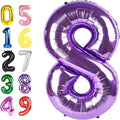 Balloons 8 Number, 40 Inch Purple Big Birthday Decorations for Men, Balloons Decoration for Happy 8 18 28 80 Birthday, Wedding Anniversary, New Year, Single Party Decoration