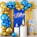Metallic Blue and Gold Balloon Arch Kit, 100 Pcs Gold and Blue Balloon Garland Kit, Metallic Balloons Different Sizes 18/12/10/5 inch for Graduation Birthday Party Decorations