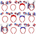 4th of July Headband 12pcs 250th Anniversary Patriotic Headbands Uncle Sam Hat USA Flag Headbands for Independence Day Party Favors Fourth of July Party Accessories