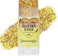 Gold Hair Glitter Stick,Gold Yellow Body Face Glitter Makeup,Rave Mardi Gras Accessories Carnival Holographic Sequins,Singer Concert Outfits for Women,Waterproof Shimmer Body Face Paint