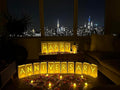 Happy Anniversary Decorations Light up Letters with 30 Tea Lights Candles and 2000 Rose Petals Included - Luminary Paper Bags to be Used as Happy Anniversary Banner and Anniversary Decorations