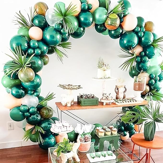 PartyWoo Metallic Green Balloons 4pcs 36 Inch Extra Large Big Jumbo Giant Chrome Green Latex Helium Balloons for Graduation Jungle Dinosaur Forest Baby Shower Birthday Party Decorations Green-G103