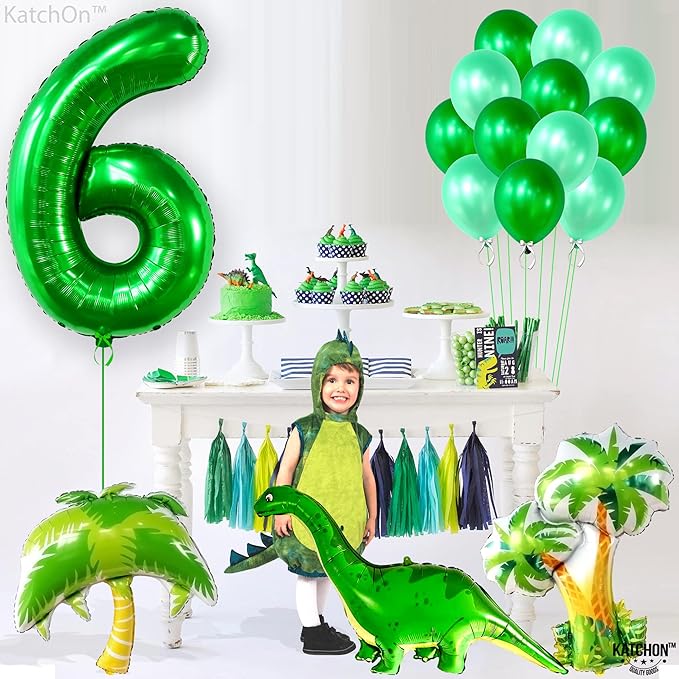 KatchOn, Giant Dark Green Number 6 Balloon - 40 Inch | 6 Birthday Balloon for 6th Birthday Decorations | 6 balloons for Birthday | Six Balloon Number | 6 Year Old balloon for 6 Year Decorations