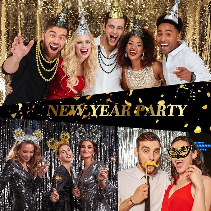 2026 New Years Eve Party Hats Kit - Happy New Years Paper Hats Eve Party Supplies for Adults Celebration Decoration