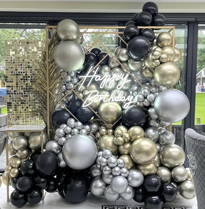 KALOR 36 Inch Giant Metallic Silver Balloons, 6 Pack Large Round Silver Latex Balloons for Anniversary, Birthday, Christmas, Wedding, Baby Shower Party Decorations