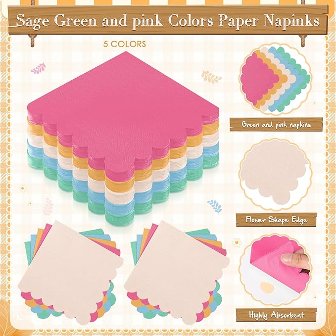 Zhehao 175 Pcs Candy Colors Party Supplies Set Colorful Disposable Tableware Kit with Plates, Cups, Napkins, Cutlery for Baby Shower, Birthday, Wedding