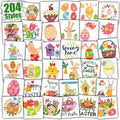 Partywind 204 PCS Glitter Easter Party Decorations for Kids Tattoos, Easter Party Supplies, Easter Basket Essentials Goodie Bag Stuffers for Boys Girls, Egg Hunt Games (Individually Wrapped Cut)