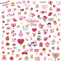 XZENTIRA 214 Pcs Valentines Themed Temporary Tattoos Valentine Decorations Party Favors Teddy Bear Envelope Valentine Party Supplies Accessories Gift Idea for Couple Stickers Décor Kids Teens Adult