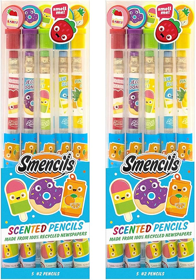 Graphite Smencils (2 Pack) - HB #2 Scented Pencils, 5 Count, Gifts for Kids, School Supplies, Classroom Rewards