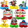 JULMELON 8PCS Derby Party Decorations Honeycomb Centerpieces, 3D Horse Racing Decor Derby Centerpieces for Tables Kentucky Party Supplies Derby Day Decorations