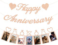 Rose Gold Happy Anniversary Party Decorations - Banner and Photo Banner for Wedding Party Decor