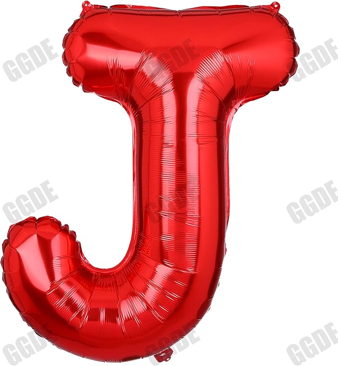 40 Inch Big Red Letter Balloons Foil Mylar Wedding Bachelorette Wedding Birthday Bridal Shower Anniversary Celebration Graduation Party Decoration Alphabet J (A-Z)