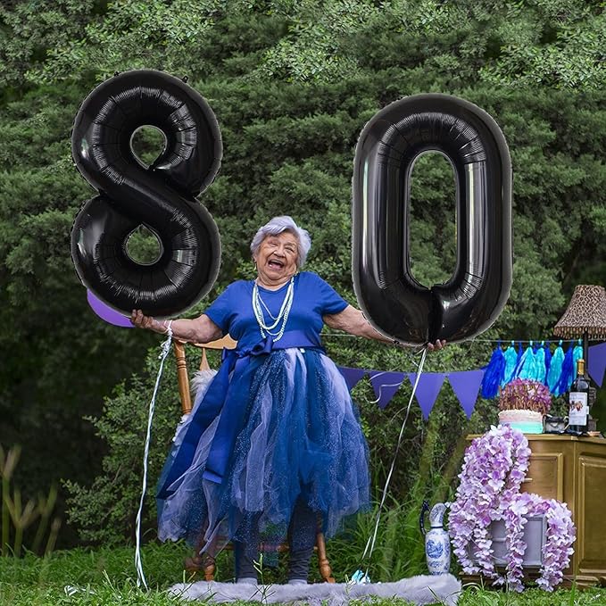 Number Balloons Black Party Balloon - Giant Number 10 Balloon, 40 Inch Large Balloon for Birthday Decorations, Black Party Supplies for Men Women