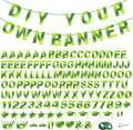 131 PCS Custom Banner DIY Letter Banners Personalized Banner for Birthday Congratulations Wedding Party Banners Emerald Green 5-inch