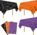 3 Pcs Halloween Tablecloth - Multicolor Spider Web Table Cloths, Disposable Rectangle Plastic Spiderweb Table Cover for Halloween Party Decorations Supplies Favors Tables Decor, 108 x 54 Inch