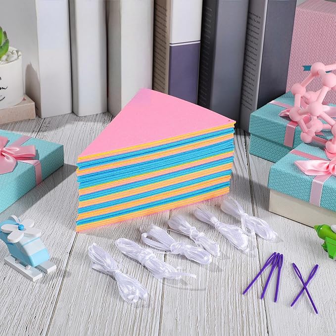 Outus 6 Pack 72 Flags/8.2 ft Rainbow Pennant Banner, Multicolor Bunting String Triangle Flags Garland for Birthday Party Classroom Carnival Baby Shower Indoor Outdoor Decorations(Macaron Colors)