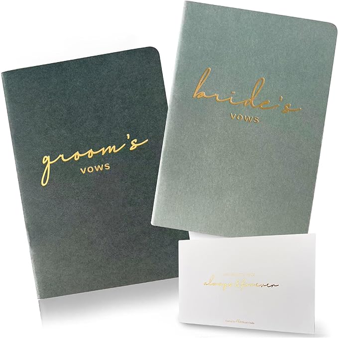Vow Books His and Hers Wedding Vow Books Bride and Groom Vow Books Wedding Essentials Wedding Accessories(XZ-GB-Sage)